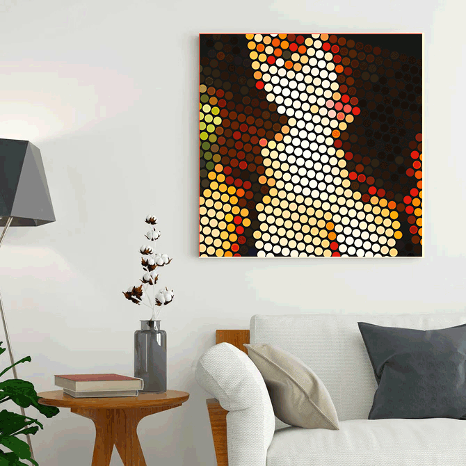 Astral Alignment: Ethereal Dot Art for Spiritual Spaces Gallery Wrapped 24 X 24 Inch print on canvas