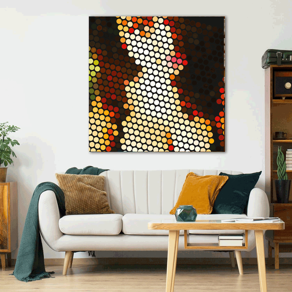 Astral Alignment: Ethereal Dot Art for Spiritual Spaces Gallery Wrapped 36 X 36 Inch print on canvas