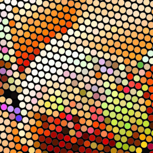 Handcrafted spiral mandala dot art print in vibrant spiritual colors for meditation wall decor.