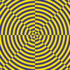 Converging linear illusion art print creating a vanishing point.
