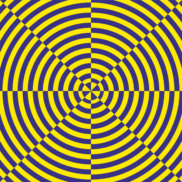 Converging linear illusion art print creating a vanishing point.