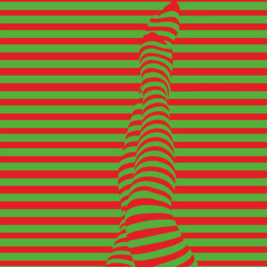 Abstract flowing wave illusion in black and white, mimicking brain activity.