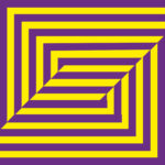 Symmetrical illusion art creating an endless hallway effect.