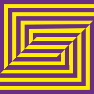 Symmetrical illusion art creating an endless hallway effect.