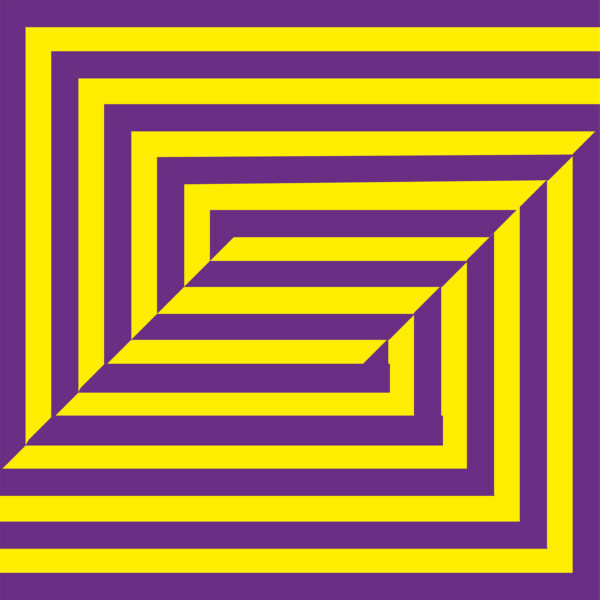 Symmetrical illusion art creating an endless hallway effect.