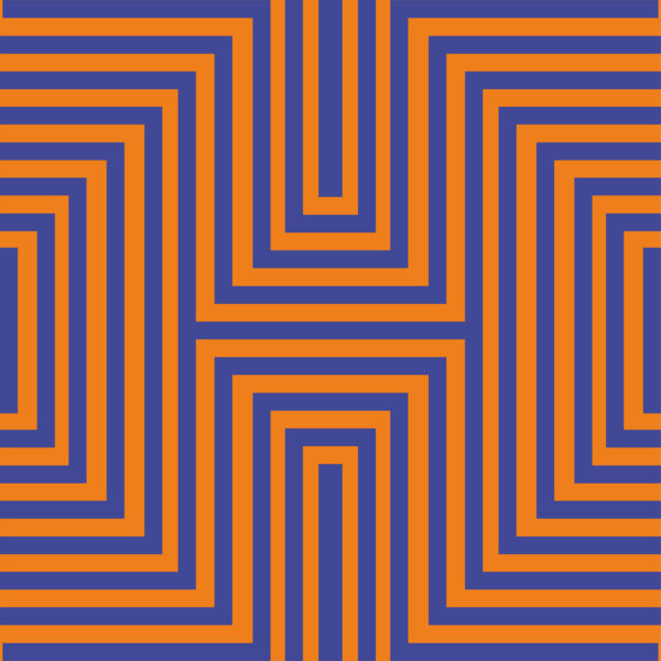Twisted geometric grid illusion in high contrast black and white.