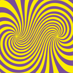 Optical illusion with broken linear grid forming a fracture pattern.