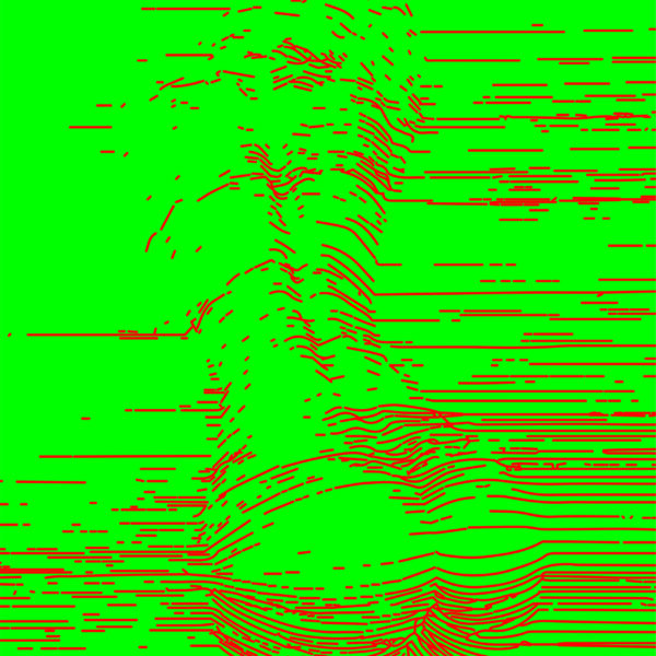 Curved loop illusion forming continuous flowing wave pattern.