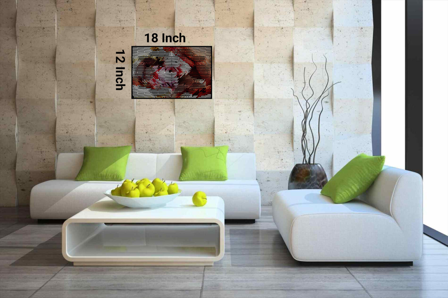 Deer image formed through illusionary distance vision of leaves and textures.