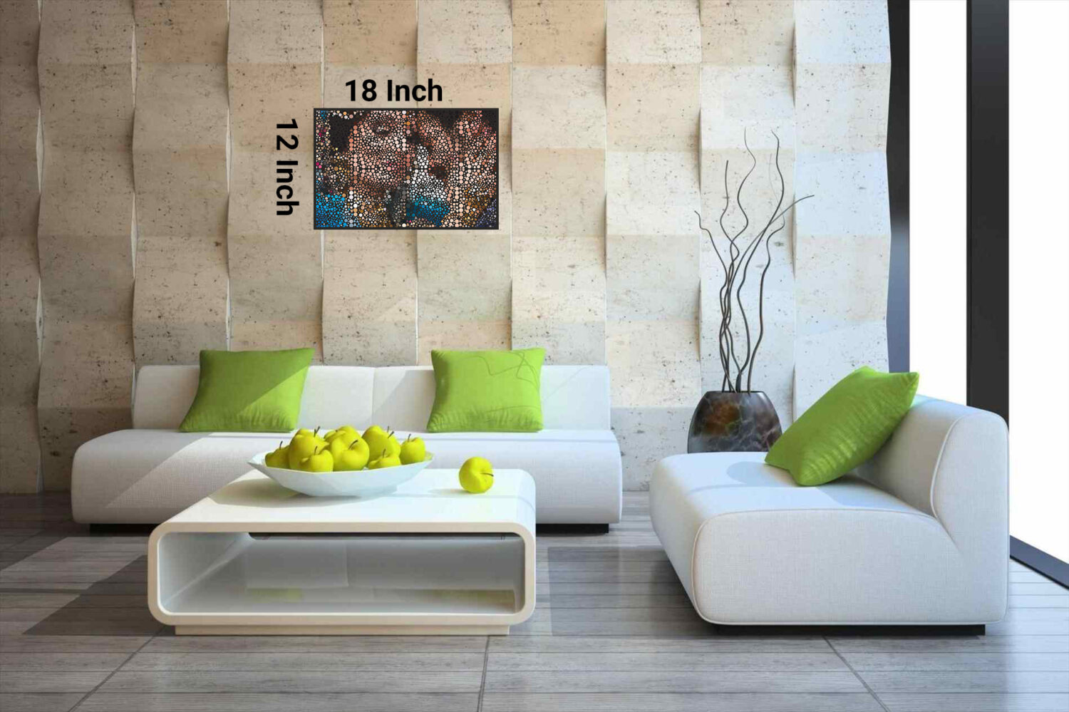 Illusion art of a lone figure in cityscape visual noise.