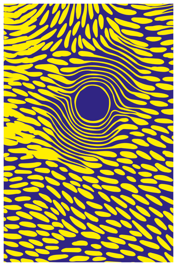 Dark geometric rhombus pattern art with metallic effect