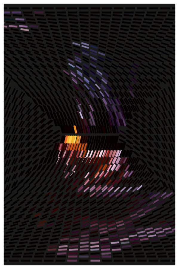Retro-style pixelated pattern art in pastel tones