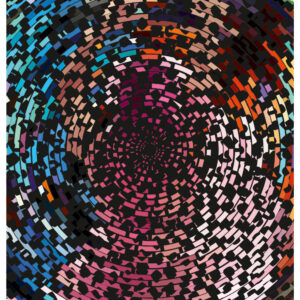 Abstract dot pattern in flowing alignment