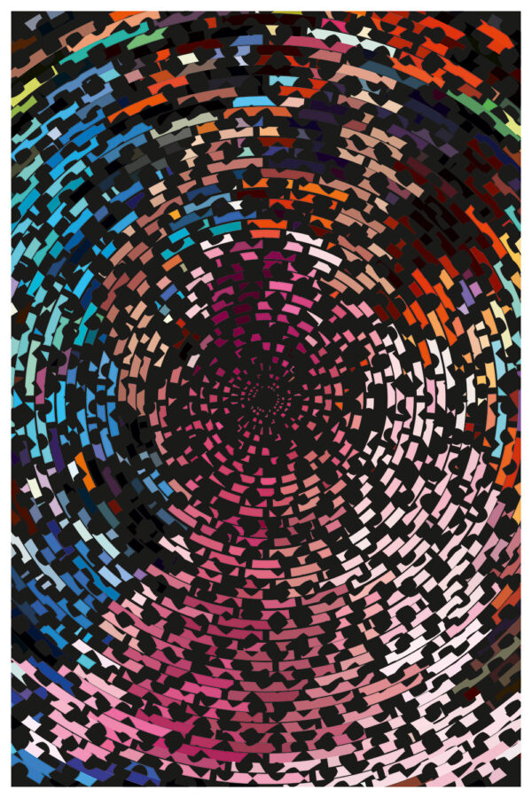 Abstract dot pattern in flowing alignment