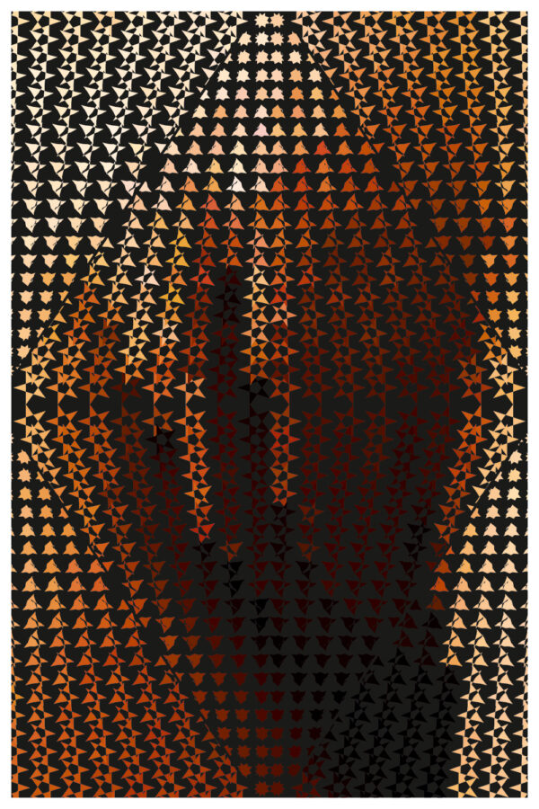 Amber-hued pattern with flowing romantic design