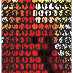 Bold crimson sensual pattern with pulsing energy