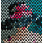 Floral mosaic pattern art with colorful tiles