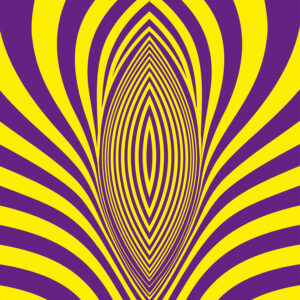 Geometric illusion of collapsing cubes in grayscale.