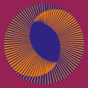 Optical illusion tunnel art with layered concentric depth rings.