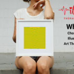 Illusion art with concentric swirling lines forming a hypnotic pattern.