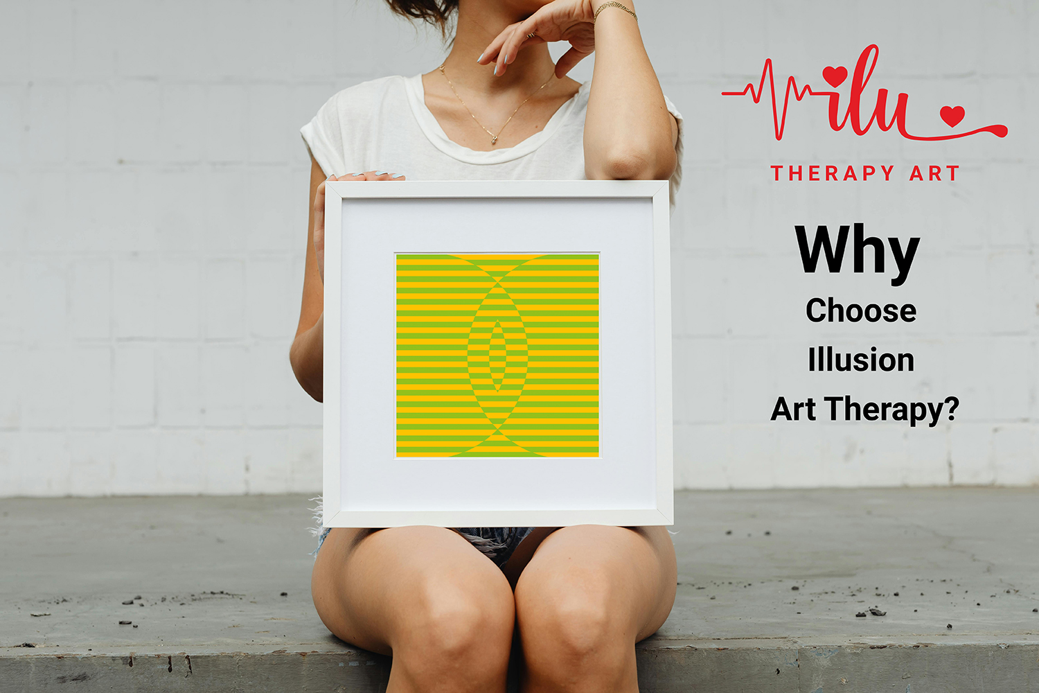 Illusion art with concentric swirling lines forming a hypnotic pattern.