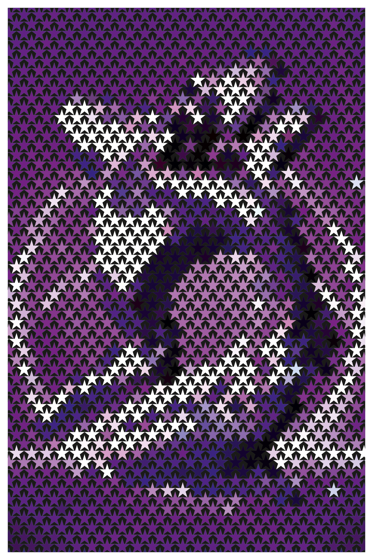 Cubism-inspired pattern art with forest green geometric blocks